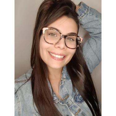 Imagem de Armação Óculos de Grau Feminina Quadrado Lisboa Rose Print-Feminino