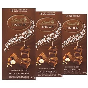 Imagem de Chocolate Lindt Lindor, Ao Leite com Avelãs, 3 barras de 100g