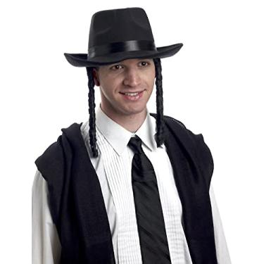 Imagem de Forum Novelties Chapéu de rabino adulto masculino com acessório de fantasia paga, Preto, tamanho nico