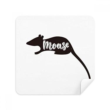 Imagem de Mouse Preto e Branco Animal Glasses Pano Limpador de Tela Tecido Camurça Pacote com 2