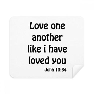 Imagem de Pano de limpeza de tela com citações cristãs Love One Another Pano de limpeza de óculos 2 peças Tecido de camurça