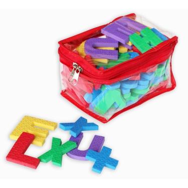 Imagem de Bolsa Vermelha Com 76 Letras E Números Em Eva 