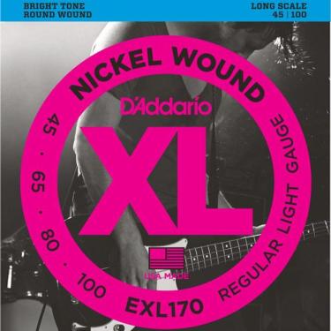 Imagem de Encordoamento Baixo D`Addario EXL170 4 Cordas 045 Regular Light Escala Longa