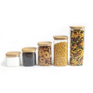 Imagem de Kit 5 Potes Mantimento Quad Flex 600/800/1100/1400/1900Ml