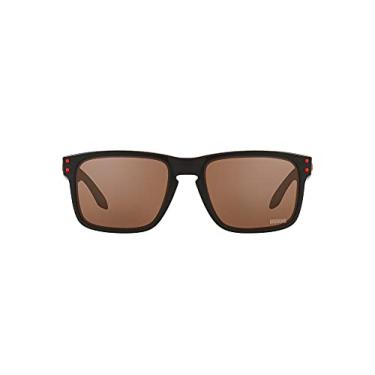 Imagem de Óculos de sol Oakley masculinos OO9102 Holbrook Square, preto fosco/tungstênio Prizm, 57mm