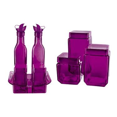 Imagem de Conjunto Galheteiro 7 Peças com Suporte Euro Roxo