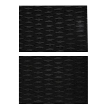 Imagem de Menolana 2 pçs almofada de tração de prancha de surfe - não EVA Deck Grip Tail Pad - Universal, Paddleboard, Skimboard, Kiteboard e - Choice, Preto