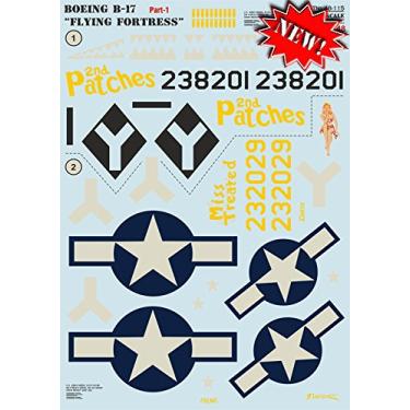 Imagem de Decalque para avião boia B-17 voando para a frente, peça 1 1/48 escala de impressão 48-115