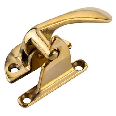 Imagem de Alavanca de armário ou armário de latão com alavanca para destros | Gabinete antigo, armário vintage, equipamento de reprodução de mesa antiga | KC-17