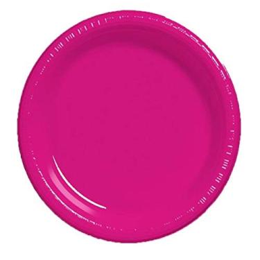 Imagem de Creative Converting Pratos de almoço de plástico Touch of Color, 20 unidades, magenta quente