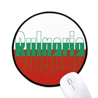 Imagem de Mouse pad com nome da bandeira do país da Bulgária para mesa de escritório tapete redondo para computador