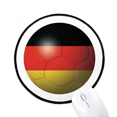 Imagem de DIYthinker Tapete de mouse de futebol da bandeira nacional da Alemanha para mesa de escritório tapete redondo para computador