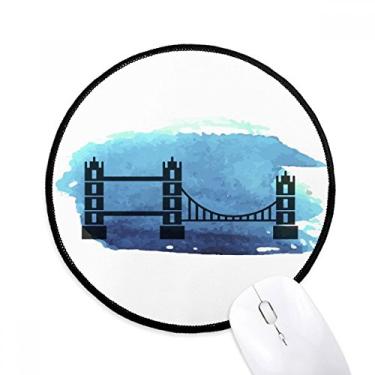 Imagem de DIYthinker Tower Bridge London England Britain UK Mouse Pad Desktop Office Tapete redondo para computador