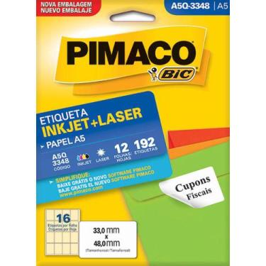Imagem de Etiqueta A5 Inkjet Laser A5q3348 - Pimaco