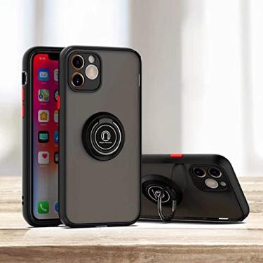 Imagem de Capa de proteção de lente de câmera de luxo para iPhone 11 12 13 14 Pro Max X XR XS Max 6 7 8 Plus Suporte de suporte de anel traseiro Capa fosca, preta, para iPhone X