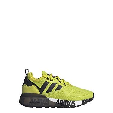 Imagem de adidas T nis infantil ZX 2K Boost, Amarelo cido/preto n cleo/branco nuvem, 5.5 Big Kid