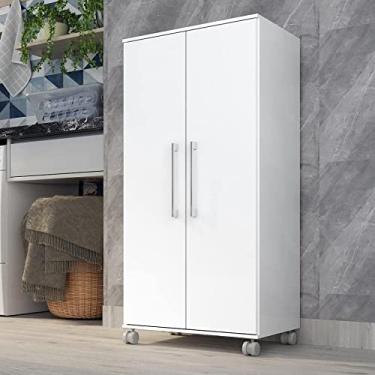 Imagem de Armario Lavanderia Michele 2 Pts 1,10m Com Rodinhas Branco