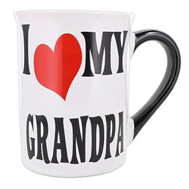 Imagem de Cottage Creek Caneca de café grande de cerâmica I Love My Grandpa 530 ml [branca]