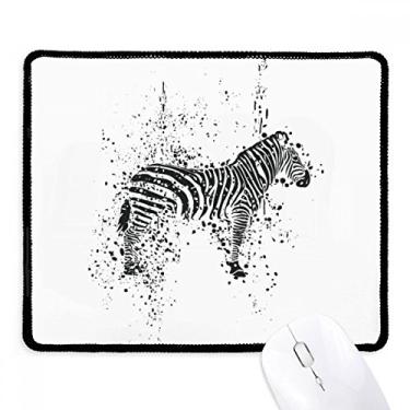 Imagem de Mousepad Mexican Pinto Simples Preto e Branco Borda Costurada Tapete Borracha Gaming Pad