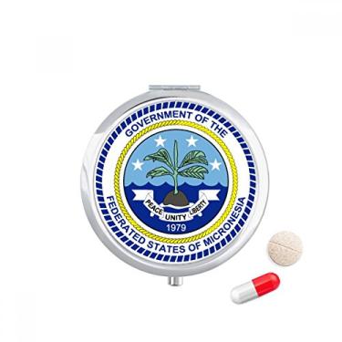 Imagem de Porta-comprimidos com emblema Nacional Micronésia, caixa de armazenamento de medicamentos