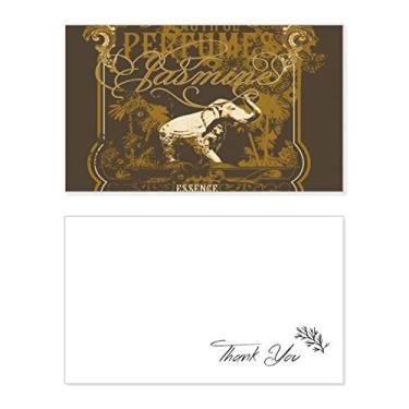 Imagem de Elefante tropical, marrom, moldura de estilo europeu, cartão de agradecimento, papel de aniversário, agradecimento de casamento