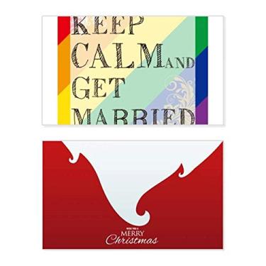 Imagem de LGBT Bandeira de arco-íris Get Married Holiday Merry Christmas Cartões de parabéns Mensagem de Natal