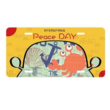 Imagem de DIYthinker Discover World Caranguejo Marine Organism Placa Etiqueta Decoração de Carro Dia da Paz