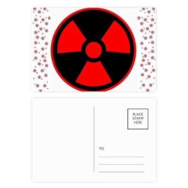 Imagem de Red Dangerous Chemical Radiation Toxic Symbol Christmas Flower Celebration Cartão postal Blessing Mailing Card