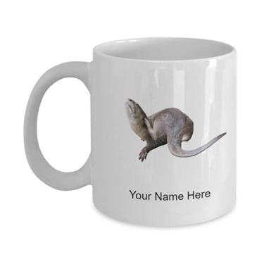 Imagem de Caneca personalizada de lontra com revestimento suave, xícara de café de lontra com revestimento suave, ideia de presente de lontra com revestimento suave, copo de lontra com revestimento suave personalizado - caneca de café de 325 ml
