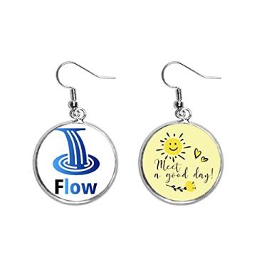 Imagem de Palavras em inglês fluxo de corrente baixo orelha gota sol brincos joias moda