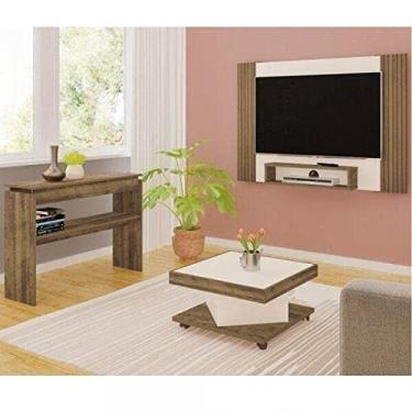 Imagem de Conjunto p/sala de estar Cine, com Painel, Mesa de centro e Aparador Artely Pinho com Off White