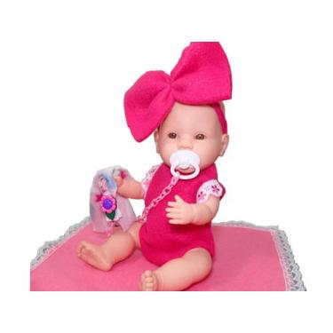 Imagem de Boneca Reborn Meu Bebêzinho Pequena Macia Estilizada Ed1 Brinquedos 10