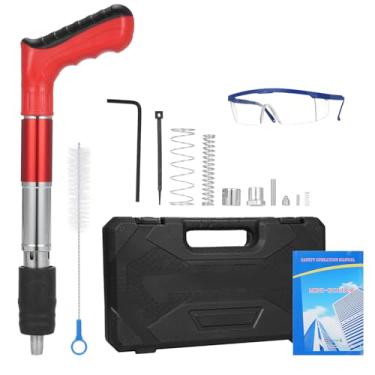 Imagem de SZITW Mini pistola de pregos de aço manual com 4 engrenagens Pistolas de pregos de parede ajustáveis para teto/ocultador de fio/luminária Instalação de máquina de tiro de pregos Ferramentas de fix