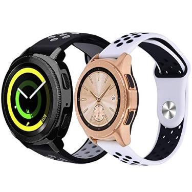 Imagem de Pulseira extra para Samsung Galaxy Watch 42mm /Active and Gear S2 (Preto_Cinza + Branco_Preto)