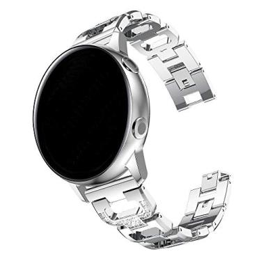 Imagem de Pulseira Luxury para Samsung Galaxy Watch Active 40mm e 44mm - Galaxy Watch 42mm - Amazfit Bip - Amazfit Gtr 42mm - Gear S2 Classic - Marca LTIMPORTS (Prata)