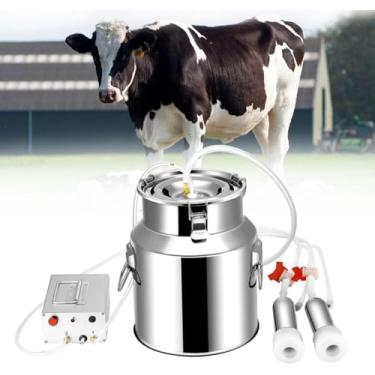 Imagem de CHONGHAN Ordenhador De Vaca/Cabra Com Balde De AçO InoxidáVel 304, MáQuina De Ordenha Pulsante 12l-14l, Parada AutomáTica Quando O Leite Está Cheio/Suporte A Ordenha Unilateral E Bilateral