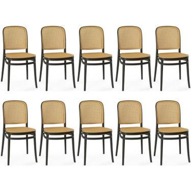 Imagem de Kit 10 Cadeiras De Jantar Roma Para Sala E Cozinha - Preto