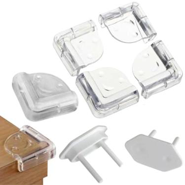 Imagem de Kit 8 Protetor Quina Armário Móveis Segurança Criança Bebê + 12 Protetor de Tomada - Prime