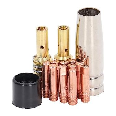 Imagem de 14 peças de acessório de pistola de soldagem MIG, tocha de soldagem, biela de cobre excelente acabamento, bocal de gás Tooliom, kit de soldagem compatível com soldagem 15AKMIG