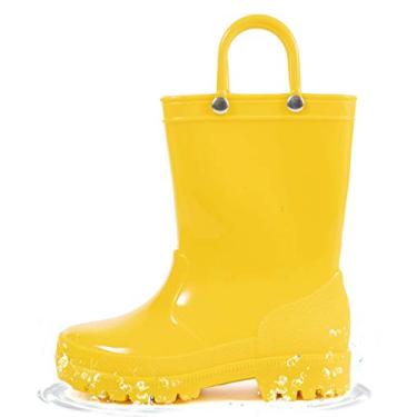 Imagem de Botas de chuva infantis leves e adoráveis HugRain, Amarelo, 9 Toddler