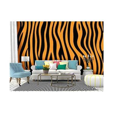 Imagem de Papel de parede autoadesivo, pele de animal, listras de tigre, abstrato, linha, impressão de zebra, tecido, papel de parede removível, papel de parede decorativo, pôster de parede para cobertura de