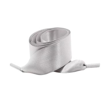 Imagem de Silk Satin Ribbon Shoelaces Width Flat Shoelace Boots Sneakers Colourful Laces For Shoes Accesories (Color : Light gray, Size : 120cm)