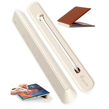 Imagem de ergounion Suporte de laptop de silicone 3 em 1 para mesa: suporte de computador para laptop para digitação ergonômica, estojo Apple Pencil para 1ª/2ª geração, régua colorida de 24 cm - acessórios de