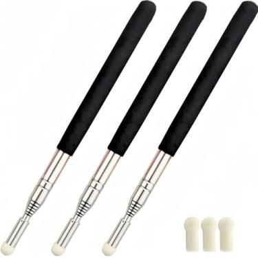 Imagem de 3 ponteiros telescópicos para professores, ponteiro de mão extensível ponteiro retrátil telescópico apontador e cordões para professores Coach Presenter, estende até 99 polegadas