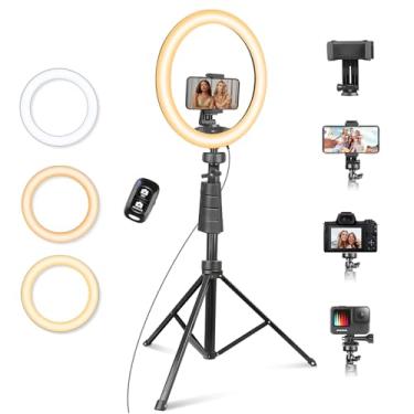 Imagem de Eicaus - Anel de luz de 12 polegadas com suporte de tripé e suporte para telefone, iluminação LED selfie com telefone e suporte de 62 polegadas, luz de campainha circular para fotografia, TIK Tok e