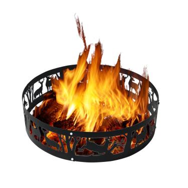 Imagem de Mini Tang Anel de fogo, anel de fogueira para ambientes externos, anel de queima de lenha para quintal, anel de fogo a céu aberto de 91 cm para acampamento
