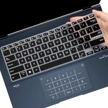 Imagem de Capa de teclado para laptop ASUS ZenBook 14X OLED UX3404 UX3405, ZenBook 14 Q425 Q415 Q410VA Q420 Q420 Q420VA, ZenBook Flip 14 OLED UP3404, ZenBook Pro UX6404 35.6 cm EUA Layout (preto)
