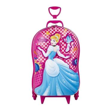 Imagem de Mochila de Rodinhas 3D Maxtoy Princesa Cinderela Rosa-Unissex
