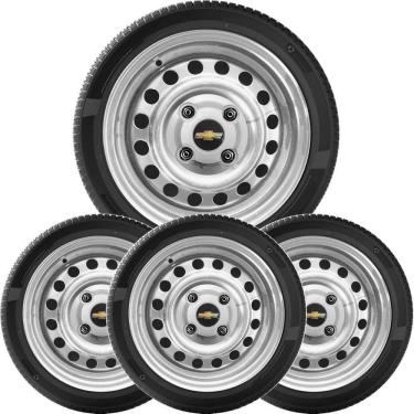 Imagem de 4Un Calota Centro Roda Ipanema Kadett Prata Com Logo