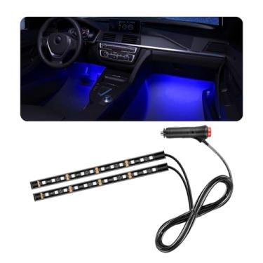 Imagem de povtii Fita de LED para carro, 24 luzes LED RGB para ambientes interiores sob o painel, lâmpada decorativa para acendedor de cigarros, luz noturna ambiente, kit de iluminação universal acessórios para